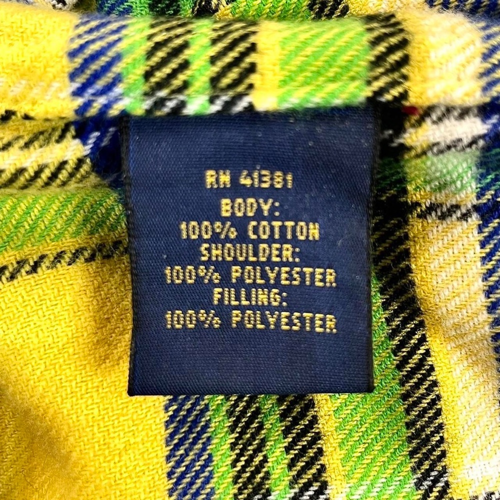 Polo Ralph Lauren Yellow Plaid Flannel Half Zip Quilted Shirt Jacket Size XL - Picture 8 of 8